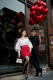 Chân váy A dáng ngắn Gabadine Valentine
