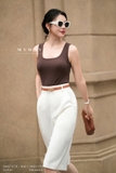 Áo Cotton gile ôm vừa dáng cổ chữ U
