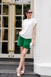 (3 màu) Áo cotton cổ tròn dáng suông dài chùm mông