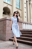 Đầm suông kẻ công sở