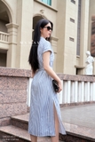 Đầm suông kẻ công sở