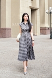 Đầm xòe xếp ly công sở
