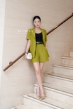 (2 màu) Quần short suông A hoạ tiết kẻ sọc