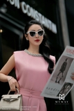 Áo kiểu tay hến cổ đính ngọc Valentine