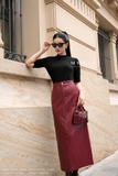 Áo cotton ôm vừa dáng cổ tàu