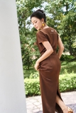 Áo thời trang cổ đổ vài chờm bo gấu dài ngang hông