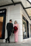 Áo kiểu tay hến cổ đính ngọc Valentine