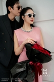 Áo kiểu tay hến cổ đính ngọc Valentine