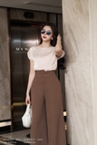Quần ống suông công sở cạp chéo