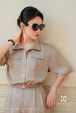 Áo sơ mi Lụa bo gấu dáng cổ Đức