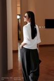 (2 màu) Quần baggy rộng chiều dài qua mắt cá