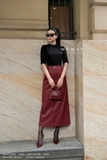 Áo cotton ôm vừa dáng cổ tàu