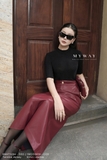 Áo cotton ôm vừa dáng cổ tàu