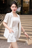 Quần short suông A hoạ tiết kẻ sọc