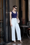 (3 màu) Quần suông ống rộng cạp cao Elegant