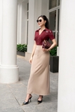 (2 màu) Chân váy ôm xẻ sau ngang mắt cá