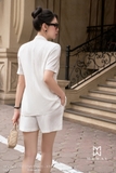 Quần short suông A hoạ tiết kẻ sọc