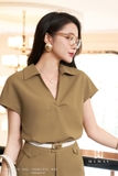 Quần ống suông công sở Gabadine cạp cao