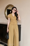 (2 màu) Quần công sở ống suông cạp cao
