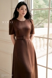 (6 màu) Đầm xòe cổ tròn tay lỡ