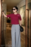 Áo Cotton Dáng Suông Cổ Tròn