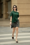 Áo cotton dáng suông vừa phối cổ cách điệu