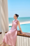 Đầm xòe midi đính hoa 3D