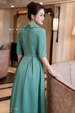 Đầm xòe xếp ly dáng cổ cách điệu
