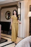 (2 màu) Quần công sở ống suông cạp cao