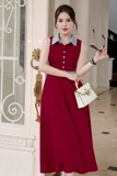 Đầm sơ mi xoè không tay