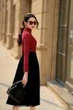 (5 màu) Áo thun cổ 3 phân họa tiết ren cao cấp