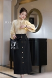 Áo sơ mi suông vừa dáng cổ biến kiểu