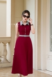 Đầm sơ mi xoè không tay