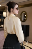 Áo sơ mi suông vừa dáng cổ biến kiểu