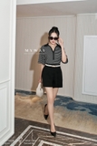 Áo Cotton Jersey cổ Đức kẻ ngang
