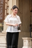 (2 màu) Áo sơ mi ngắn tay dáng peplum