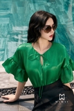 Áo kiểu Organza tay bèo