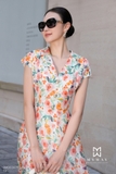 Đầm xòe trên ôm dưới xòe dáng vai chờm