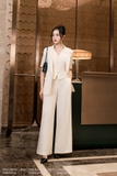 (2 màu) Áo vest công sở cổ 2 ve ngắn tay