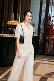 Quần ống suông công sở basic cạp cao