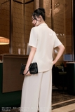 (2 màu) Áo vest công sở cổ 2 ve ngắn tay