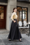 (3 màu) Áo sơ mi suông vừa cổ Đức