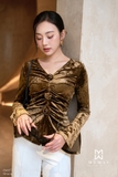Áo kiểu ôm vừa dáng cổ tim