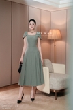 Đầm Xòe Vai Lệch Dáng Midi