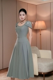 Đầm Xòe Vai Lệch Dáng Midi