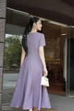 Đầm xòe cổ biến kiểu tay ngắn