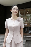 Áo kiểu ôm vừa cổ tròn tay ngắn