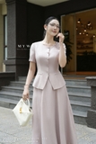 Áo kiểu ôm vừa cổ tròn tay ngắn