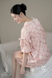 Đầm suông cổ tròn tay lỡ dài qua gối