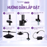 Đèn LED UFO Mini RGB 50W - Tăng màu cá không đỏ nước, đèn rọi hồ thủy sinh hồ cá cảnh kèm chân kẹp